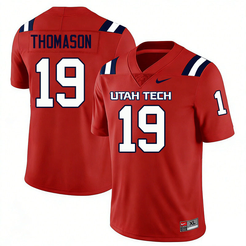 Utah Tech Trailblazers #19 Daniel Thomason College Football Jerseys,Uniforms Stitched-Red